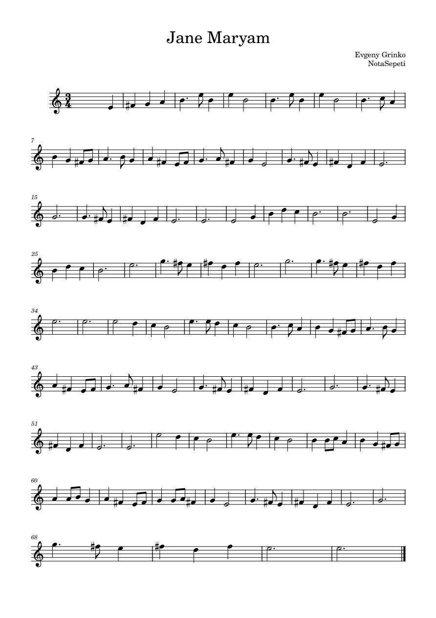 Jane Maryam / Evgeny Grinko